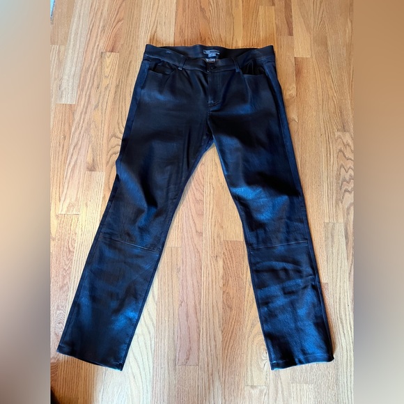 Vince chocolate brown leather pants - size 10 - Picture 1 of 4